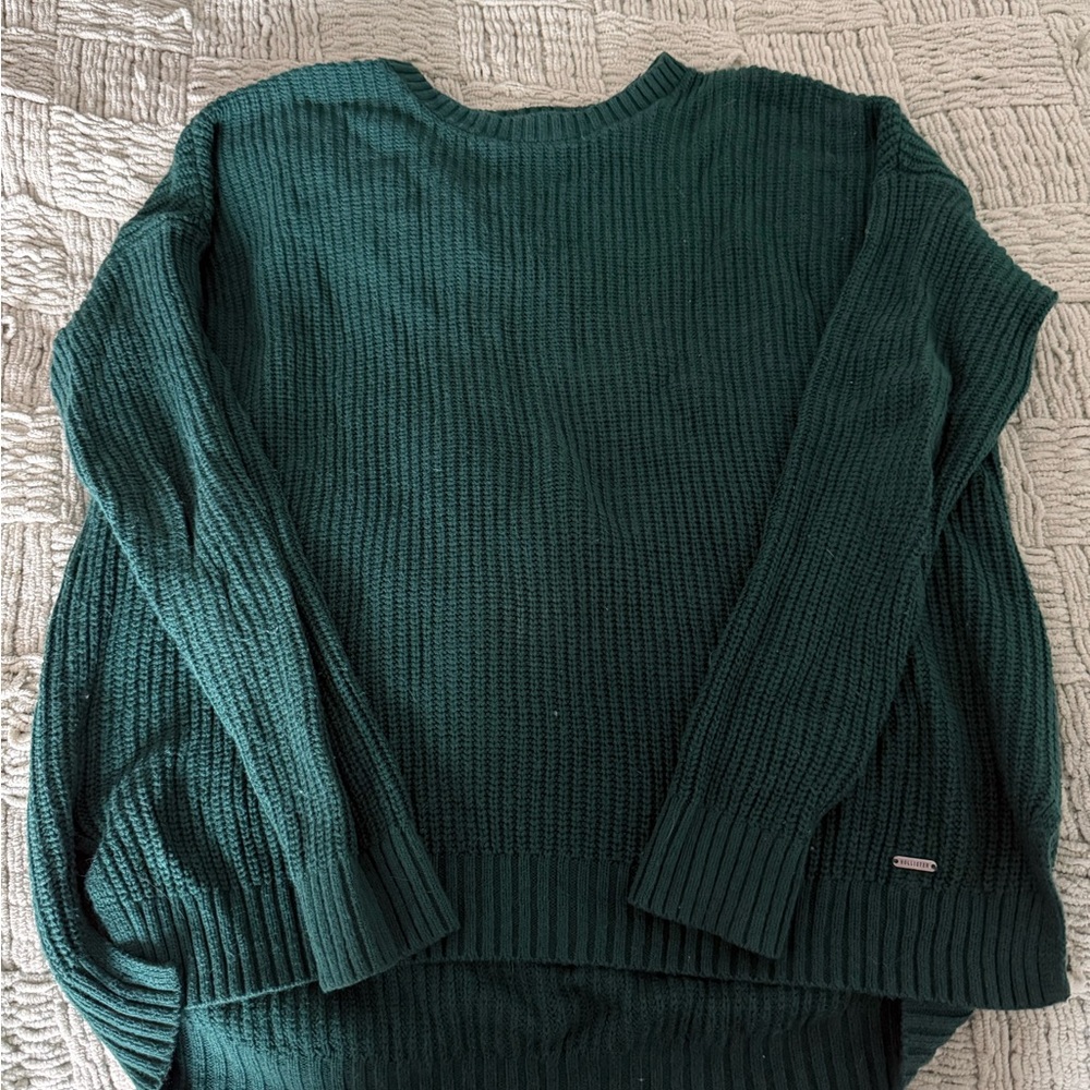 Hollister Dark Green Women's Crew Neck Sweater